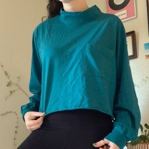 90s Pocketed Teal Shirt